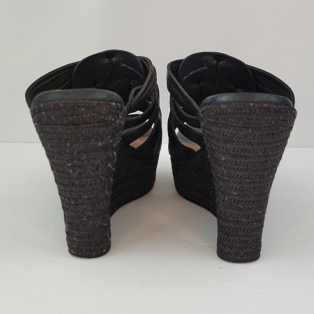 UGG Melinda Platform Mule Espadrille Wedges Black Size 9 - Picture 7 of 11